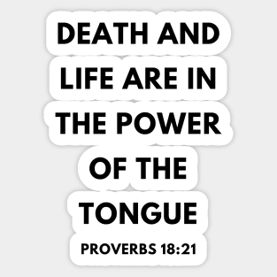 Proverbs 18-21 Life Death Power of the Tongue Sticker